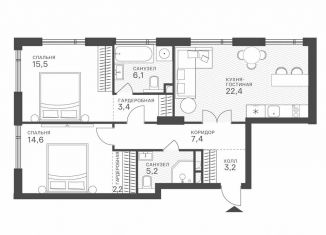 Продам 2-комнатную квартиру, 80 м2, Москва, Крылатская улица, 33к1, метро Строгино