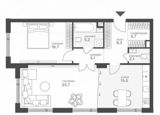 Продажа 2-комнатной квартиры, 76.4 м2, Москва, Крылатская улица, 33к1, метро Строгино