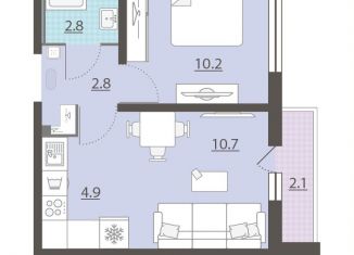 Продам однокомнатную квартиру, 32.5 м2, посёлок Мичуринский, ЖК Мичуринский