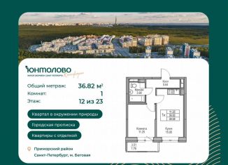 Продам 1-ком. квартиру, 36.8 м2, Санкт-Петербург, Ивинская улица, 1к3