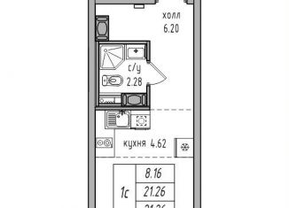 Продажа квартиры студии, 21 м2, посёлок Парголово, Заречная улица, 50, ЖК Северная Долина