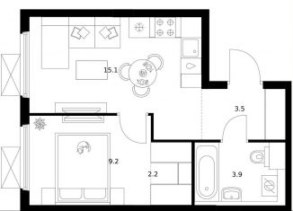 Продается 1-ком. квартира, 33.9 м2, Мытищи