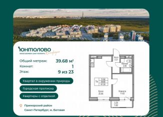 Продажа 1-комнатной квартиры, 39.7 м2, Санкт-Петербург, Ивинская улица, 1к3