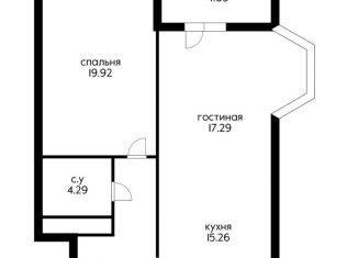 Продажа 2-ком. квартиры, 68.4 м2, Краснодар, улица Строителей, 21, улица Строителей