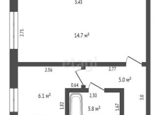 Продается однокомнатная квартира, 29.6 м2, село Казанское, улица Ленина