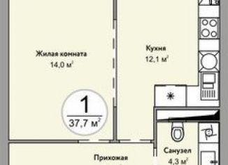 Продается 1-комнатная квартира, 37.7 м2, Железноводск, Изумрудная улица