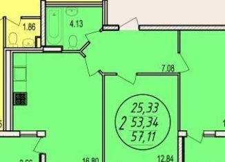 Продам 2-комнатную квартиру, 57.1 м2, Краснодар, Беговая улица, 56к3, Беговая улица