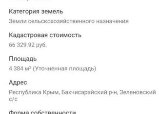 Продажа участка, 44 сот., Зелёновское сельское поселение
