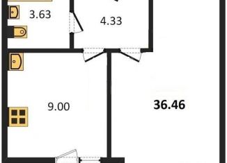 Продажа однокомнатной квартиры, 36.5 м2, село Засечное, Соборная улица, с1, ЖК Весна