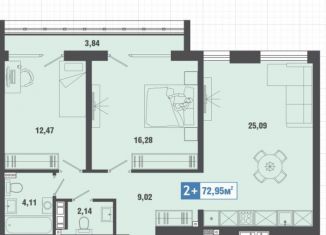 Продаю 2-комнатную квартиру, 59.1 м2, Тюмень, улица Александра Федоровича, 10, ЖК Мозаика Парк