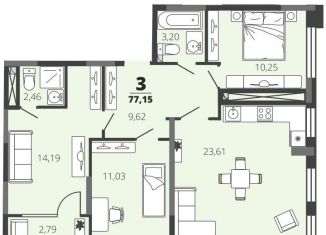 Продам 3-комнатную квартиру, 77.2 м2, Рязань, ЖК Северный, микрорайон Олимпийский городок, 6