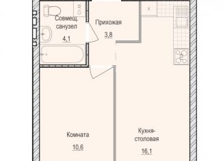 Продаю однокомнатную квартиру, 34.6 м2, село Первомайский