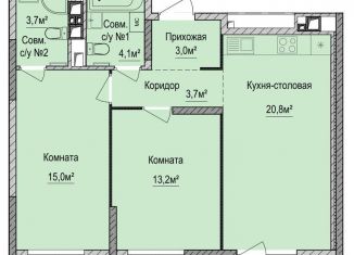 2-ком. квартира на продажу, 63.5 м2, Ижевск, Устиновский район