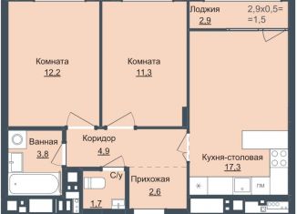Продается двухкомнатная квартира, 53.8 м2, Ижевск, ЖК Истории
