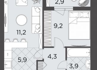 Продам 2-комнатную квартиру, 37.4 м2, Волгоград