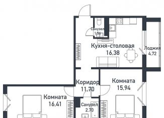 Продам 2-комнатную квартиру, 64.3 м2, Челябинская область, Ласковая улица, 21