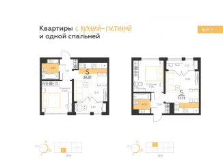 Продаю однокомнатную квартиру, 37.7 м2, посёлок Молодёжный