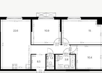 Продается 3-ком. квартира, 73 м2, Казань, Ново-Савиновский район, улица Фатыха Амирхана