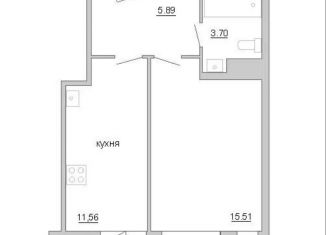 Продается 1-комнатная квартира, 42.4 м2, Мурино, бульвар Менделеева, ЖК Виктория