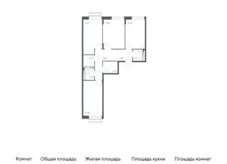 Продается трехкомнатная квартира, 77.7 м2, село Лайково, ЖК Город-событие Лайково