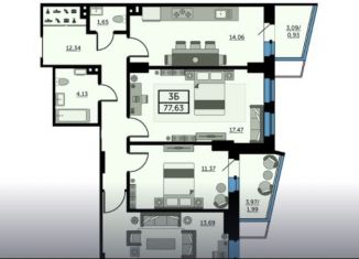 Продаю 3-ком. квартиру, 77.6 м2, Ростов-на-Дону, улица Ларина, 45с6, ЖК Сердце Ростова 2