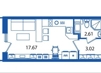 Продажа квартиры студии, 24.1 м2, Санкт-Петербург, проспект Авиаконструкторов, 63, ЖК Полис Приморский