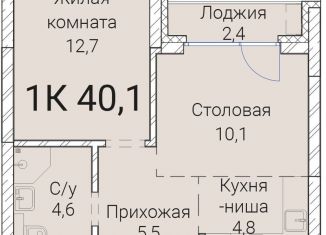 Продается 1-комнатная квартира, 40.1 м2, Новосибирск, Овражная улица, 2А, метро Заельцовская