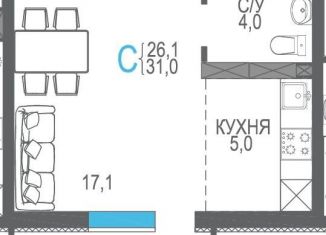 Продажа квартиры студии, 31 м2, Севастополь, ЖК Доброгород