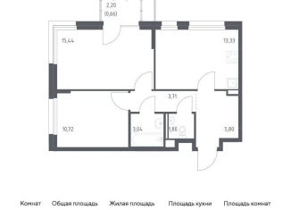 Двухкомнатная квартира на продажу, 54.5 м2, Московская область, жилой комплекс Прибрежный Парк, 10.2
