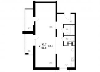 Продам 2-комнатную квартиру, 63.8 м2, Волгоградская область