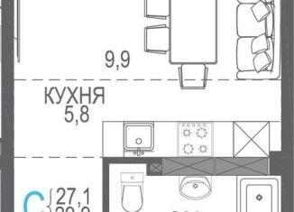 Продам квартиру студию, 29.9 м2, Севастополь, ЖК Доброгород