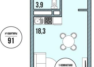 Продаю квартиру студию, 33.5 м2, Краснодарский край