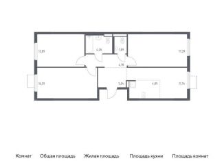 Продаю 4-ком. квартиру, 80.1 м2, Ленинский городской округ, жилой комплекс Горки Парк, 6.2