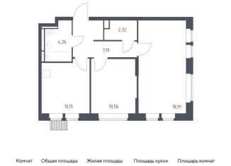 Продажа двухкомнатной квартиры, 53.4 м2, деревня Путилково