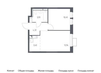 Продажа однокомнатной квартиры, 36.1 м2, деревня Путилково