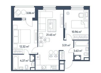 Продам трехкомнатную квартиру, 57.8 м2, Москва, жилой комплекс Светлый Мир Станция Л, к8, метро Братиславская