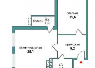 Продам 1-комнатную квартиру, 55.7 м2, Самара, 4-й проезд, 67, метро Гагаринская