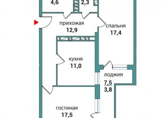 2-ком. квартира на продажу, 69.5 м2, Самара, метро Спортивная, 4-й проезд, 67