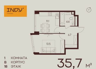Продажа 1-комнатной квартиры, 35.7 м2, Москва, Хорошевский район