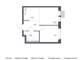 Продается двухкомнатная квартира, 34.5 м2, деревня Путилково
