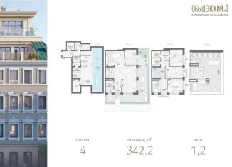 Продажа четырехкомнатной квартиры, 342.2 м2, Москва, 3-й Обыденский переулок, 1с2, метро Кропоткинская