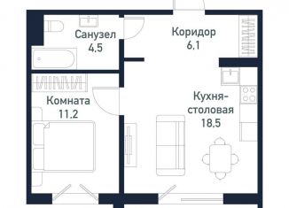Однокомнатная квартира на продажу, 40.3 м2, Челябинская область