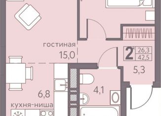 Продается 2-ком. квартира, 42.5 м2, Пермь, Мотовилихинский район