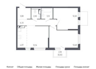 Продам 2-комнатную квартиру, 59.3 м2, Тюменская область, жилой комплекс Чаркова 72, 1.1