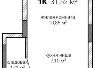 Квартира на продажу со свободной планировкой, 31.5 м2, Нижегородская область
