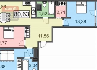 Продаю 3-ком. квартиру, 80.6 м2, Рязань