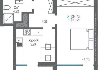 Продается 1-комнатная квартира, 37.2 м2, поселок Семидворье