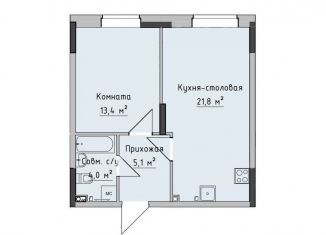 Продается 1-комнатная квартира, 45 м2, Ижевск, ЖК Холмогоровский