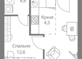 Продажа двухкомнатной квартиры, 40.5 м2, Москва, метро Молодёжная