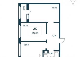 Продажа двухкомнатной квартиры, 55.8 м2, Ленинградская область